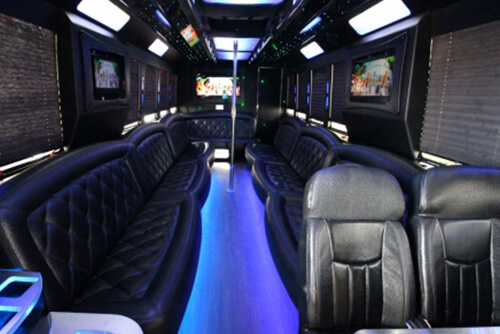 leather seats in a limo